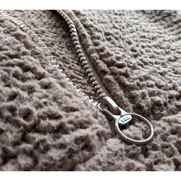 PINK VICTORIA'S SECRET Beige Recycled Polyester Varsity Sherpa Hoodie Size M - Picture 2 of 9